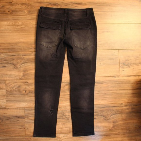 Free People Destroyed Skinny Jeans Black 0 - Picture 12 of 14